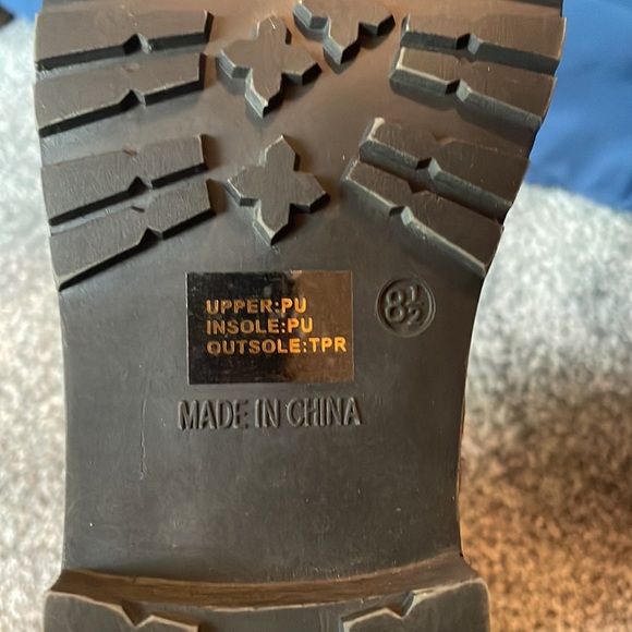 NWT/ NIB!  Dark Tan Combat Boots, women size 8.5 - Picture 9 of 11